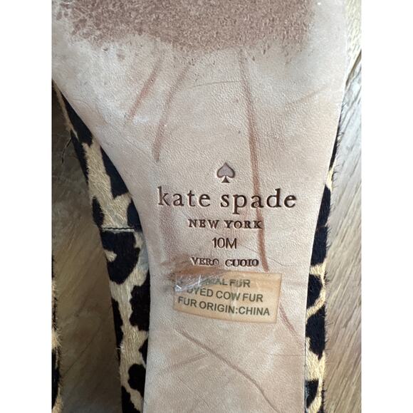 Kate Spade Serene Animal Print Cow Fur Heels - Picture 10 of 11